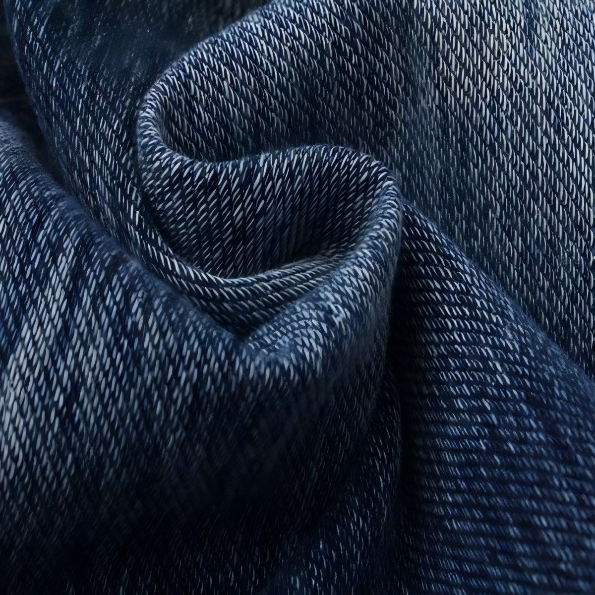 Knitted cotton twill stretch denim