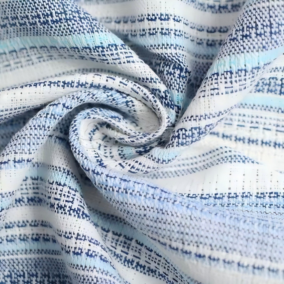 Yarn-dyed striped jacquard ramie