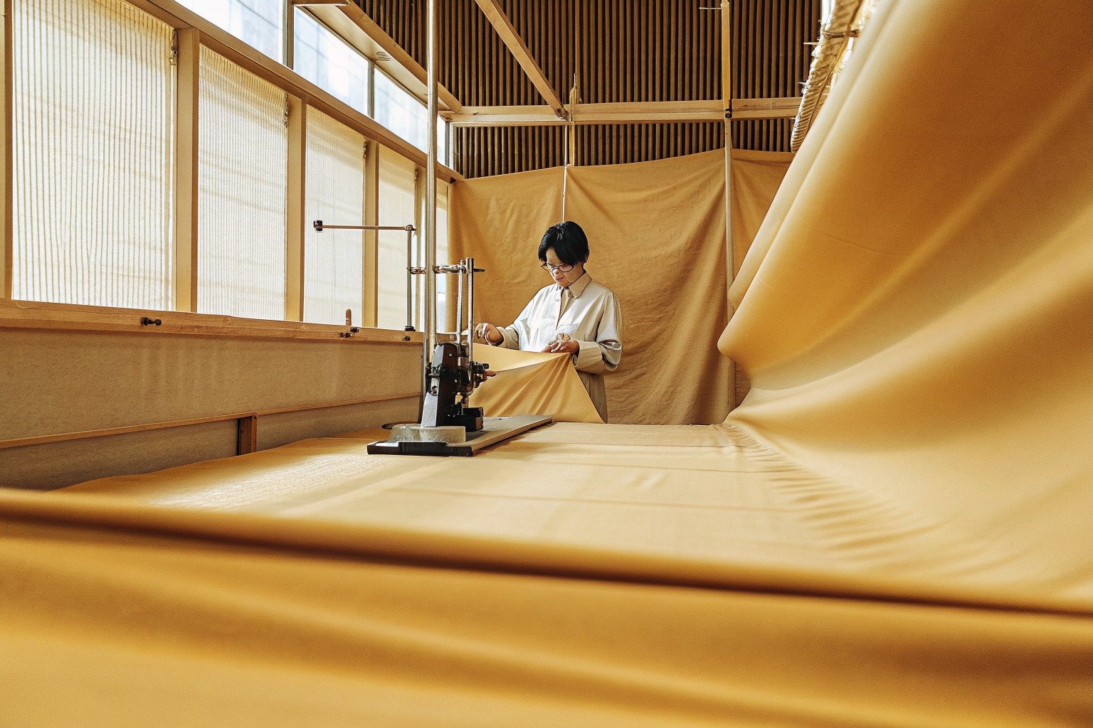 FumaoFabric satin fabric production view 2