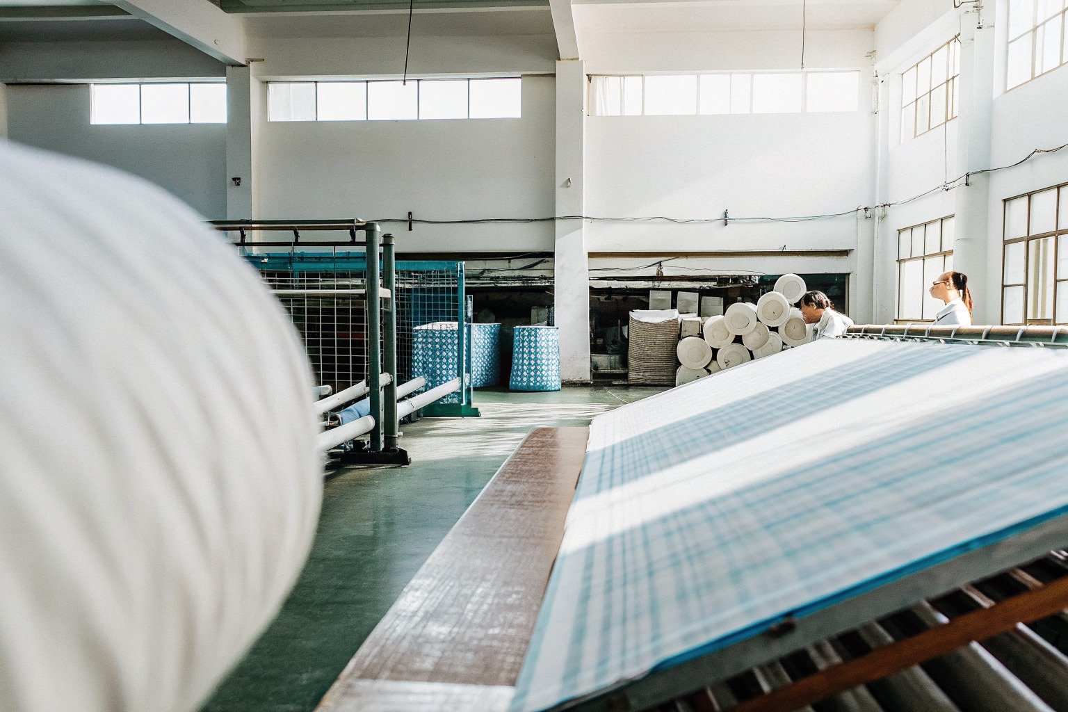 FumaoFabric softness satin fabric production view 4