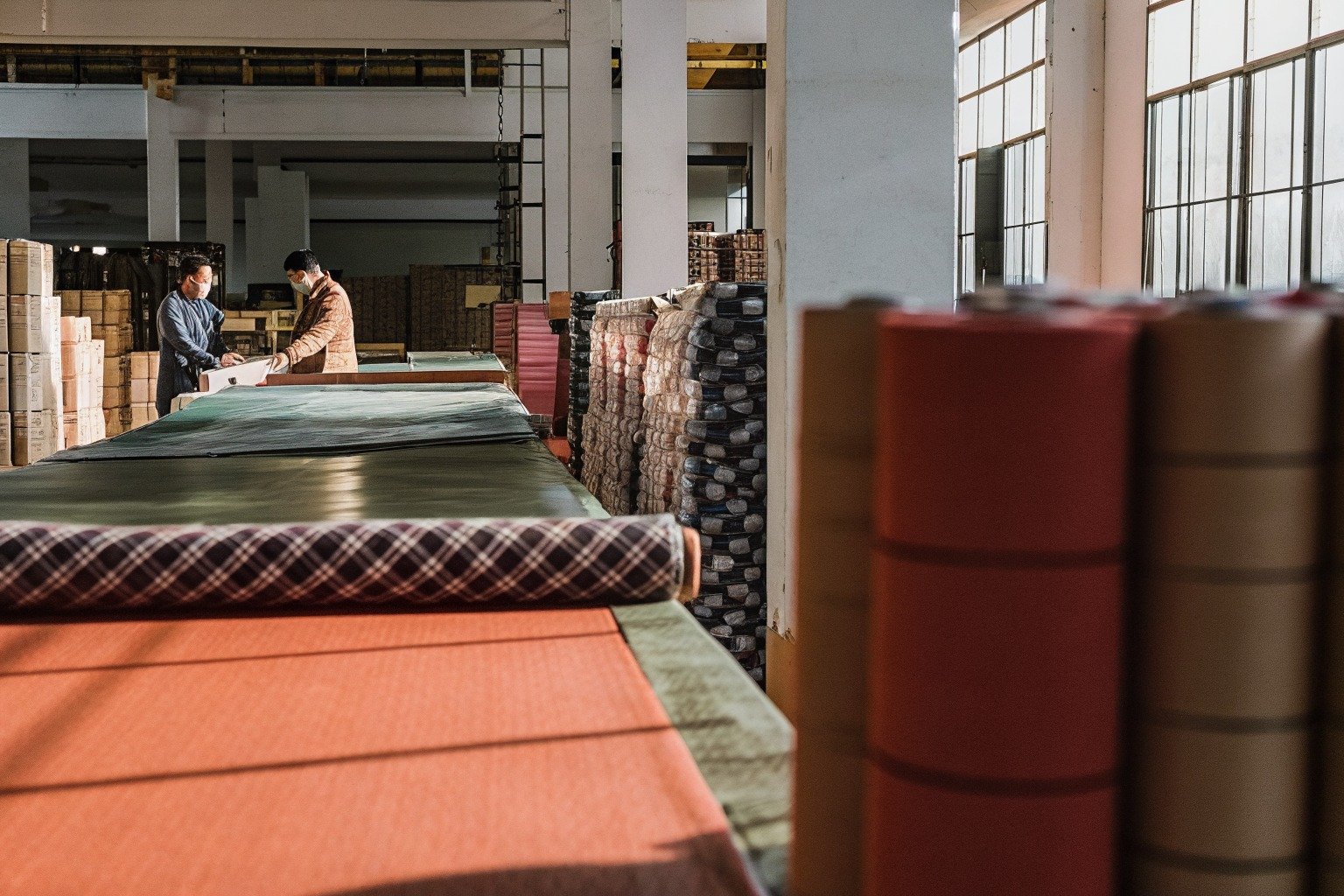 FumaoFabric dye lot control interlock fabric production view 4